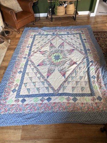 Blau rosa patchwork quilt - patchwork,